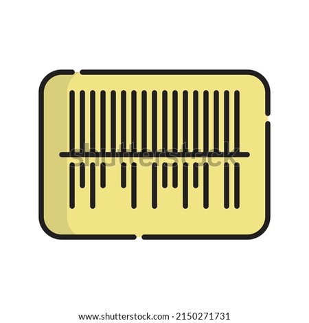 Barcode Icon Vector Illustration. Flat Outline Cartoon. Shopping and Ecommerce Icon Concept Isolated Premium Vector