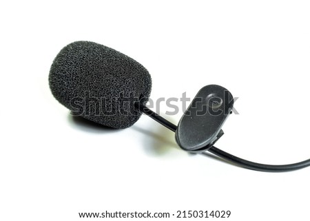 Clip-on microphone isolated on white background