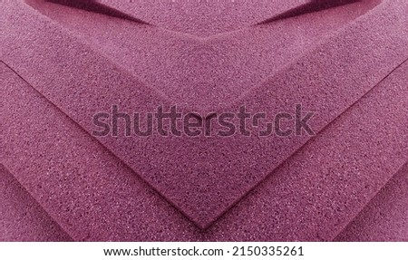 stacked thick foam material background. Purple texture in transverse style. foam sponge creativity Royalty-Free Stock Photo #2150335261