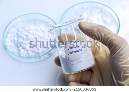 Calcium Carbonate is used in laboratory or in the industry  Royalty-Free Stock Photo #2150336061