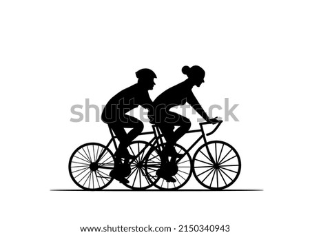 illustration of couple riding bike