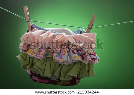 Diaper on the clothes line