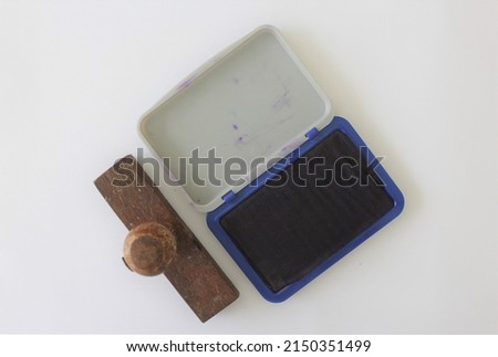 Stamp tray isolated on white background