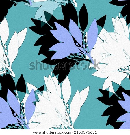 Pattern seamless Tree laurel.Watercolor illustration.Image on white and colored background