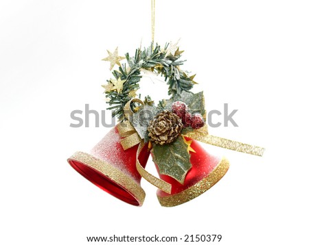 Red christmas bells with stars