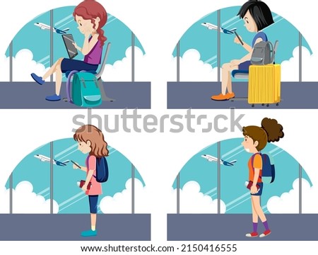 Simple character of tourists  illustration