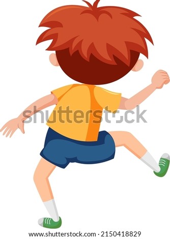Backside of kindergarten boy illustration