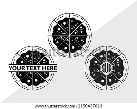 Pizza Monogram  Printable Vector Illustration