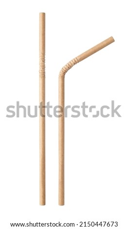 Paper drinking straw isolated on white background Royalty-Free Stock Photo #2150447673