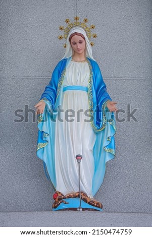 Our Lady of grace Virgin Mary catholic religious statue Royalty-Free Stock Photo #2150474759