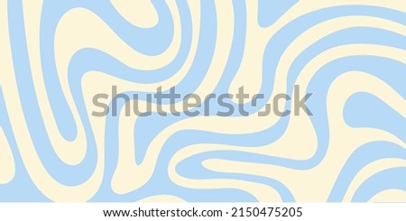 Abstract horizontal background with colorful waves. Trendy vector illustration in style retro 60s, 70s. Pastel colors Royalty-Free Stock Photo #2150475205