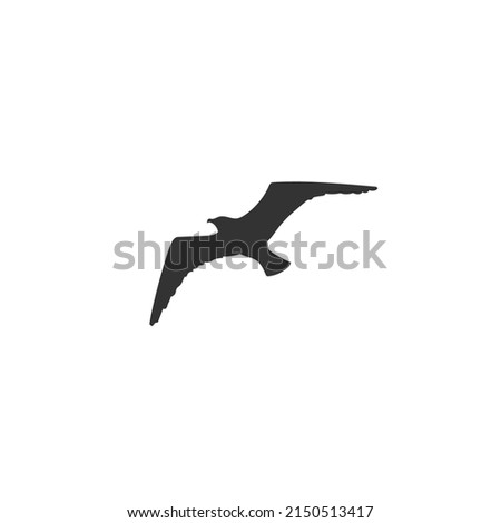Icon of flying seagull silhouette vector flat sign Royalty-Free Stock Photo #2150513417