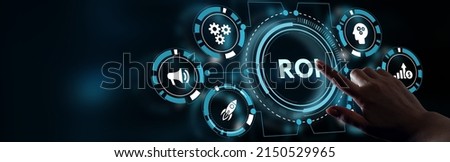 ROI Return on investment financial growth concept. Business, Technology, Internet and network concept.