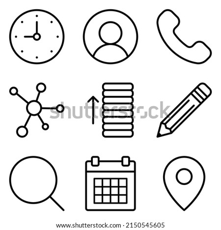 Must Have Flat Icon Set Isolated On White Background Royalty-Free Stock Photo #2150545605