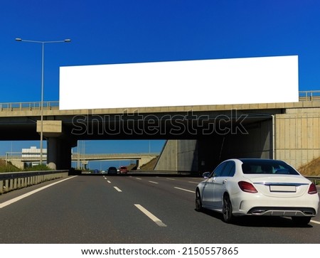 Large white billboards for outdoor advertising and information boards along the roads and on the streets of the city. Background for design and advertising.
