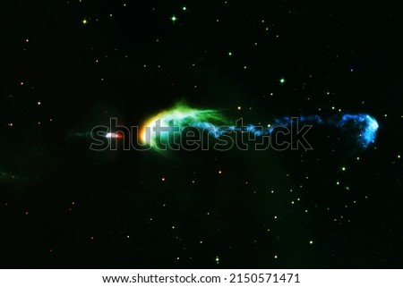 Beautiful green galaxy. Elements of this image furnished by NASA. High quality photo