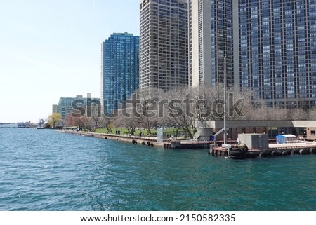Harbourfront, Toronto, Canada Apr 23th 2022: wonderful view of Harbourfront on a sunny spring day
