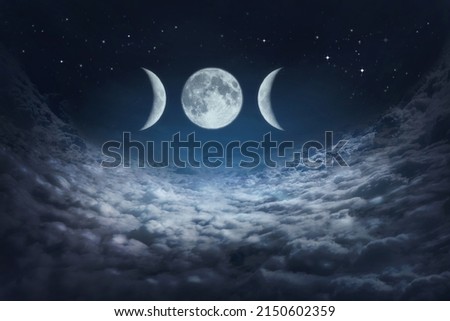 Triple Moon Symbol. Pagan and Wiccan Symbol Royalty-Free Stock Photo #2150602359