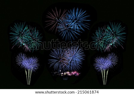 Colorful firework in a night sky