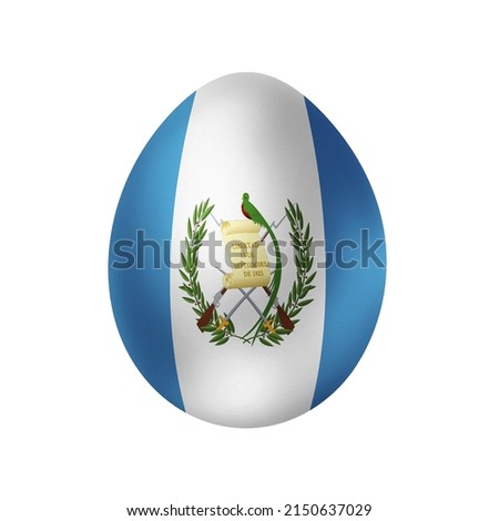 New life symbol. Clip art in colors of national flag. Egg on white background. Guatemala