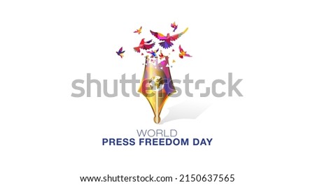 world press freedom day or Freedom of media and Journalism concept vector design Royalty-Free Stock Photo #2150637565
