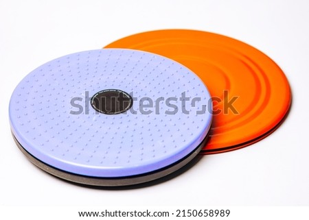 rotating fitness discs health orange and blue
