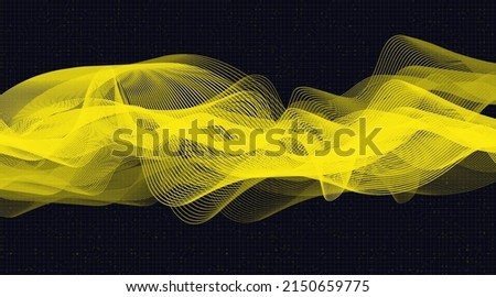 Futuristic Yellow Digital Sound Wave Background,technology and earthquake wave diagram concept,design for music studio and science,Vector Illustration.