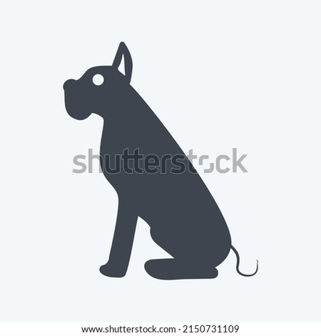 Icon Dog. suitable for animal symbol. glyph style. simple design editable. design template vector. simple symbol illustration
