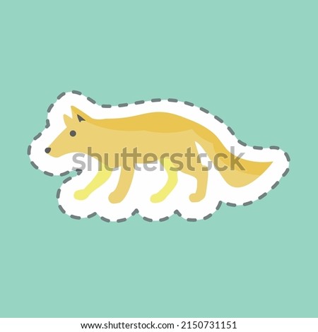 Sticker line cut Wolf. suitable for animal symbol. simple design editable. design template vector. simple symbol illustration