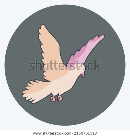 Icon Dove. suitable for animal symbol. flat style. simple design editable. design template vector. simple symbol illustration