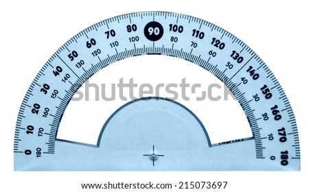 Protractor isolated on white. Clipping path included.