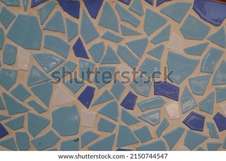 mosaics, blue gradient polygon tiles 