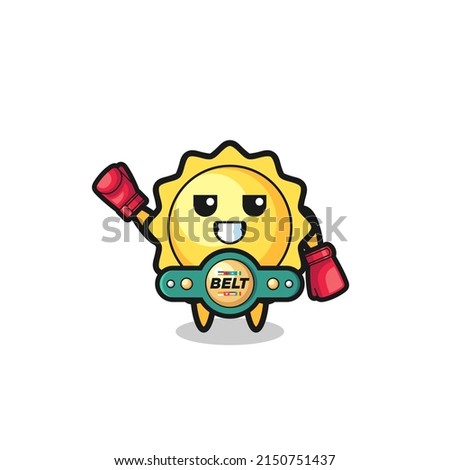 sun boxer mascot character , cute design