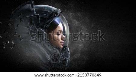 Astronaut and space exploration theme. Royalty-Free Stock Photo #2150770649