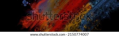 Modern colorful flow background on black. Wave Liquid shape in color banner. Art design for your design project. Vector illustration.