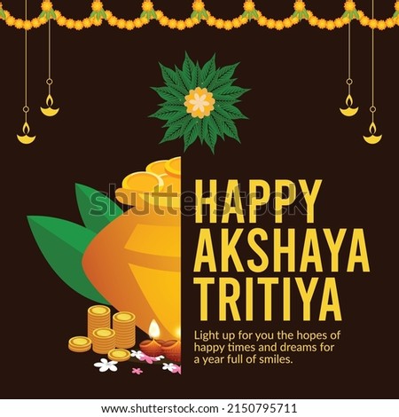 Flat design of Akshaya Tritiya banner template.