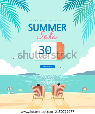 summer shopping event illustration. Banner
 Royalty-Free Stock Photo #2150799977