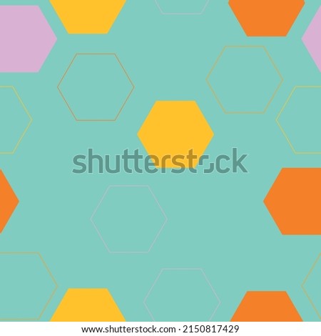 Hexagonal camouflage seamless pattern. Abstract digital geometric military endless camo background texture for fabric and fashion print. Vector illustration.  Honeycomb shapes mosaic backdrop.