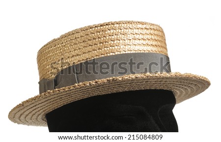 Straw Boater Hat  Royalty-Free Stock Photo #215084809