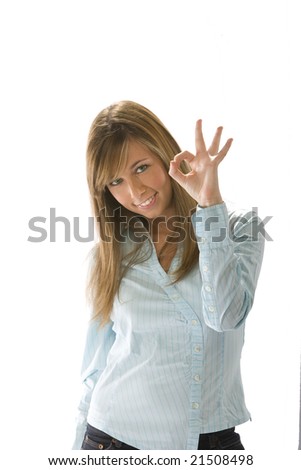 woman making the ok sign