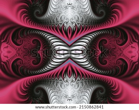 Beautiful fractal. Computer generated image. Fractal background. Abstract spirals. Seamless pattern. Beautiful background for greetings card, flyers, invitation, posters, brochure, banners, calendar. Royalty-Free Stock Photo #2150862841