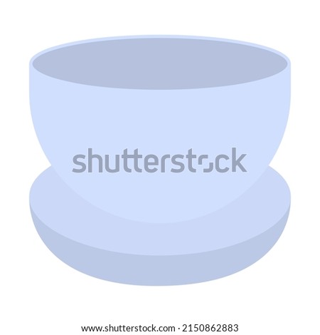 Purple bowl. Nice vase or cup. Color vector illustration. Isolated background. Round mug. Flat style. Idea for web design, invitations, postcards. Happy Easter.
