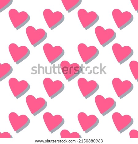 Vector seamless pattern with pink hearts