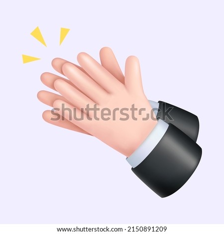 Applausing Hands Gesture. 3D Icon, Isolated Sign. Vector illustration Royalty-Free Stock Photo #2150891209