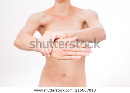 woman's hands and body
