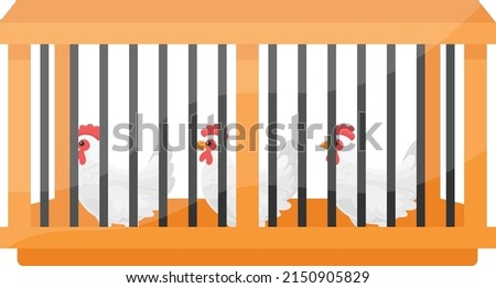 Sturdy Spacious wooden hen cage for Varied Animals Concept, hen livery vector color icon design, Poultry farming symbol, Meat or Eggs Production Sign, Protein and farmyard equipment stock illustration Royalty-Free Stock Photo #2150905829