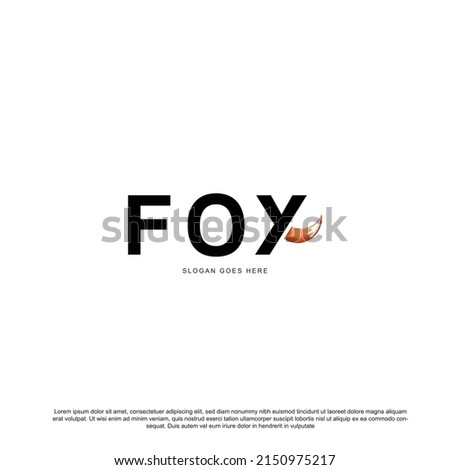 fox logotype with tail icon logo