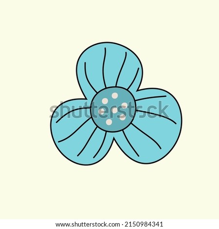 Flower color icon with outline vector design 