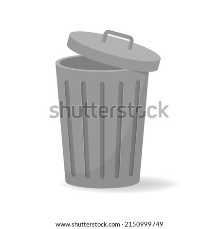 Trash recycle bin garbage icon. Simple vector flat illustration on white background Royalty-Free Stock Photo #2150999749