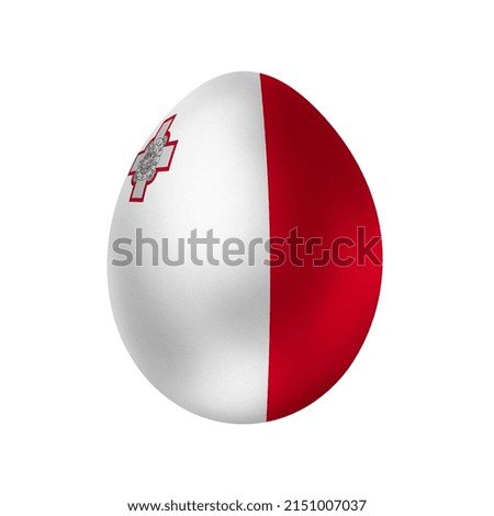 New life symbol. Clip art in colors of national flag. Egg on white background. Malta